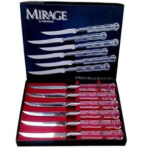 VTG Mirage by Robinson 6-Piece Steak Knife Set | Japan | Stainless Steel Acrylic